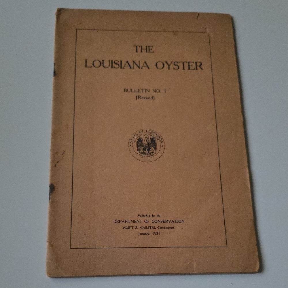 The Louisiana‎ Oyster Bulletin No.1 Vintage Booklet - Tan Cover